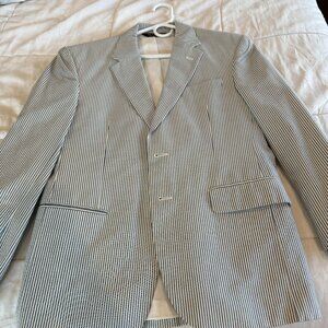 Jos A Bank Seersucker Blazer 38S